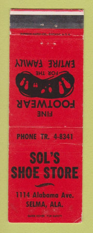Matchbook Cover - Sol's Shoe Store Selma AL WEAR
