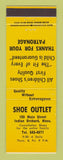 Matchbook Cover - Shoe Outlet Store Indian Orchard MA