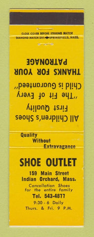 Matchbook Cover - Shoe Outlet Store Indian Orchard MA