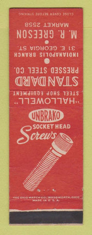 Matchbook Cover - Standard Pressed Steel Indianapolis IN MR Greeson WEAR