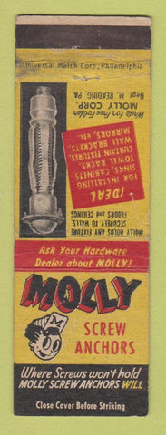 Matchbook Cover - Molly Anchor Screws WEAR