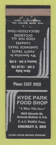 Matchbook Cover - Hyde Park Food Shop Grocery Cincinnati OH