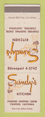Matchbook Cover - Sandy's Kitchen Restaurant Stanford CT