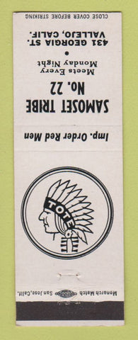 Matchbook Cover - Samoset Tribe #22 Vallejo CA club