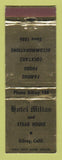 Matchbook Cover - Hotel Milias and Steak House Gilroy CA WEAR