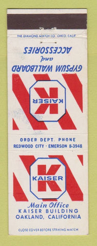 Matchbook Cover - Kaiser Gypsum Wallboard Oakland CA