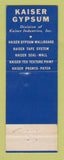 Matchbook Cover - Kaiser Gypsum Wallboard Oakland CA