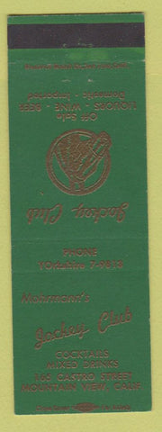 Matchbook Cover - Mohrmann's Jockey Club Mountain View CA