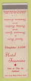 Matchbook Cover - Hotel Touraine Oakland CA