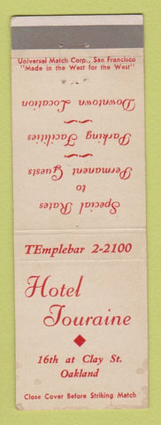Matchbook Cover - Hotel Touraine Oakland CA