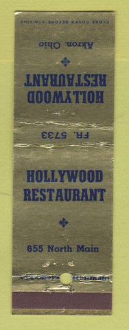 Matchbook Cover - Hollywood Restaurant Akron OH