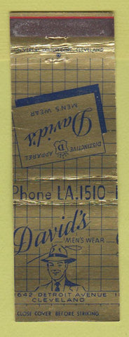 Matchbook Cover - David's Men's Clothes Cleveland OH