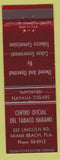 Matchbook Cover - Centro Oficial Del Tabaco Habano Miami Beach FL Cuban Tobacco