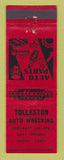 Matchbook Cover - Tolleston Auto Wrecking Parts Gary IN