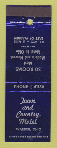 Matchbook Cover - Town and Country Motel Warren OH