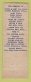 Matchbook Cover - Pacific Machinery & Tool Steel Portland OR