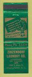 Matchbook Cover - Zindzendorf Laundry Winston Salem NC WEAR