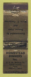 Matchbook Cover - Homestead Dinners Indianapolis IN WEAR