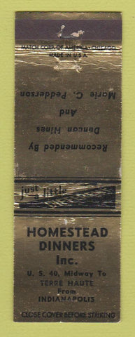Matchbook Cover - Homestead Dinners Indianapolis IN WEAR