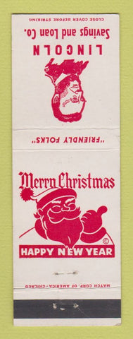 Matchbook Cover - Lincoln Savings and Loan Christmas Cleveland OH
