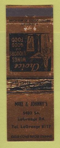 Matchbook Cover - Mike & Johnny's Bar Countryside? IL