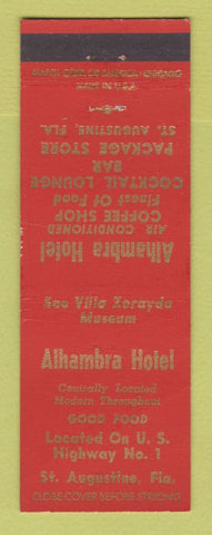 Matchbook Cover - Alhambra Hotel St Augustine FL