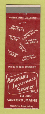 Matchbook Cover - Boudreau Insurance Service Sanford ME