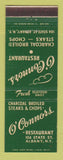 Matchbook Cover - O'Connors Restaurant Albany NY