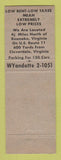 Matchbook Cover - Furniture Fair Budd Sterns Hollins VA