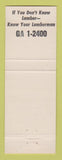 Matchbook Cover - Preisler Lumber Cleveland OH