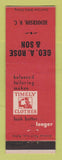 Matchbook Cover - Timely Men's Clothes Geo Rose Henderson NC