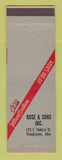 Matchbook Cover - Wilson Brothers Men's Clothes Rose & Sons Youngstown OH