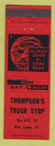 Matchbook Cover - Thompson's Truck Stop Fox Lake IL