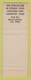 Matchbook Cover - Reception Club Kenton TN