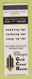 Matchbook Cover - Golf Coast Hotels Chicago IL Croydon Eastgate St Clair