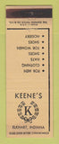 Matchbook Cover - Keene's Clothes Elkhart IN WEAR