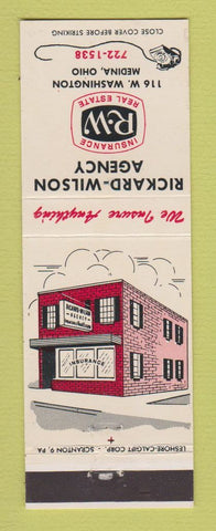 Matchbook Cover - Rickard Wilson Insurance Real Estate Medina OH