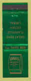 Matchbook Cover - Davis Mud Service Great Bend KS Plainville Kiowa Liberal