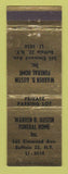 Matchbook Cover - Warren B Austin Funeral Home Buffalo NY