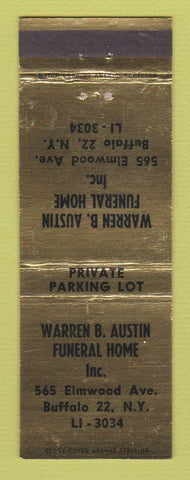 Matchbook Cover - Warren B Austin Funeral Home Buffalo NY