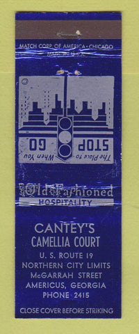Matchbook Cover - Cantey's Cameillia Court Motel Americus GA