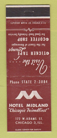 Matchbook Cover - Hotel Midland Chicago IL