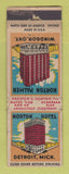 Matchbook Cover - Norton Palmer Hotel North Detroit MI Windsor ON WORN