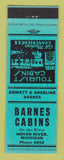 Matchbook Cover - Barnes Cabins Indian River MI