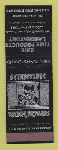 Matchbook Cover - Erie Time Products Labs Clocks Watch Repair  Erie PA