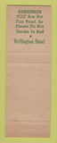 Matchbook Cover - Hotel Wellington Albany NY