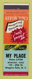 Matchbook Cover - My Place Restaurant Niagara Falls NY bar?