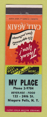 Matchbook Cover - My Place Restaurant Niagara Falls NY bar?