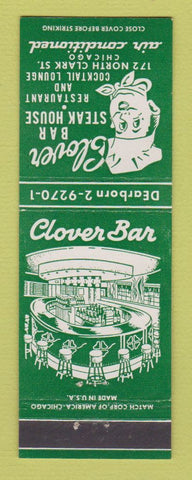 Matchbook Cover - Clover Bar Steak House Chicago IL