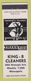 Matchbook Cover - King B Cleaners Minneapolis MN